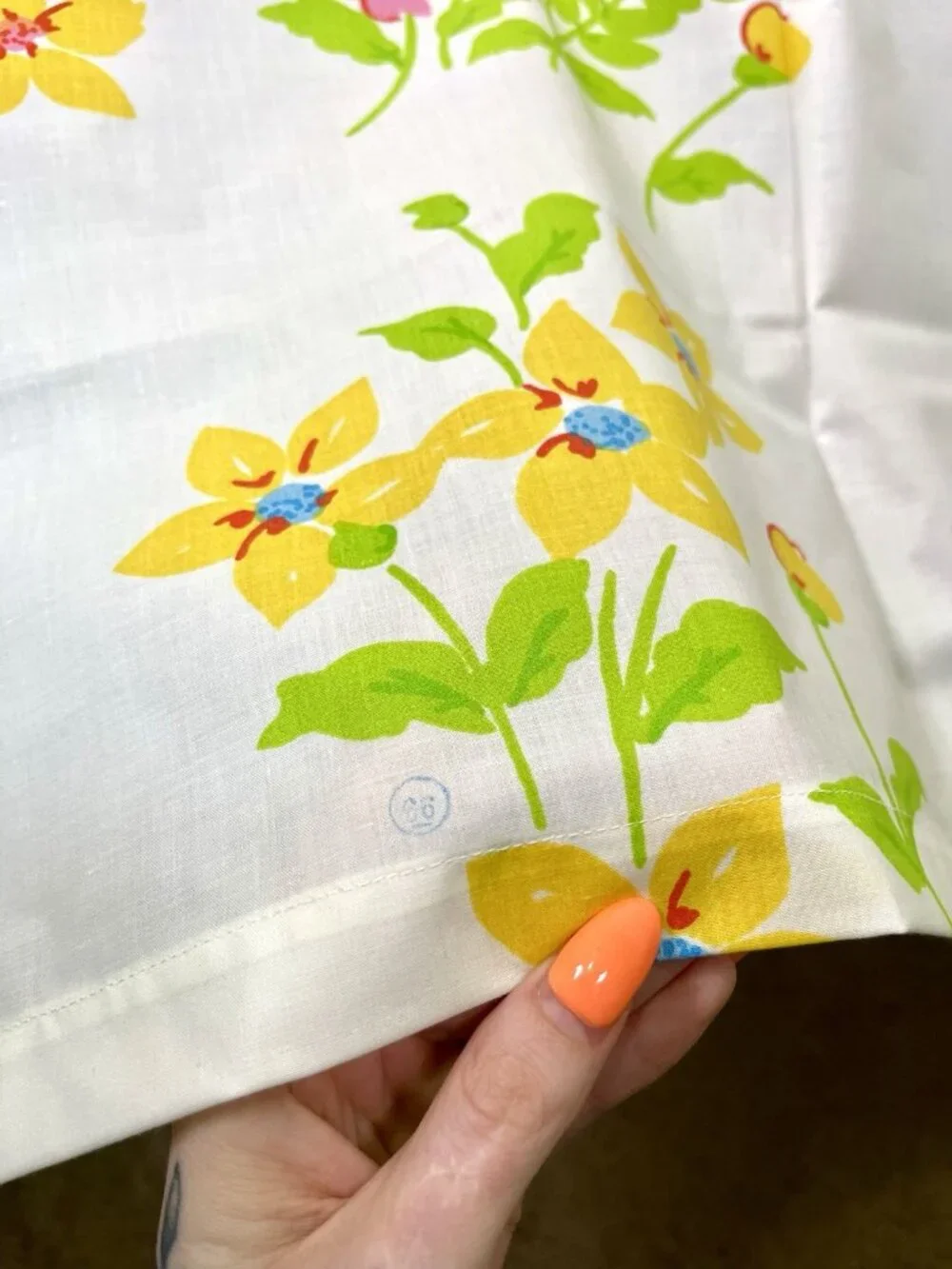 VTG Pacific Miracle Floral Twin Flat Sheet Retro Mod Flower Power Mid Century